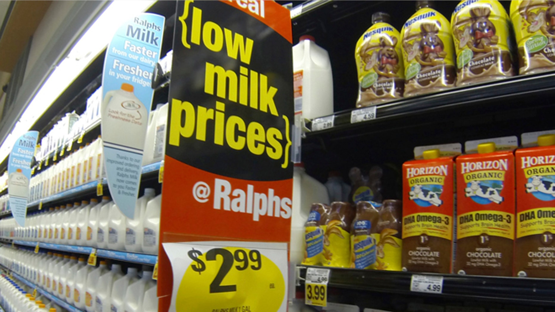 FILE: March 6, 2013: Milk for sale at a Ralphs grocery store in Del Mar, Calif.