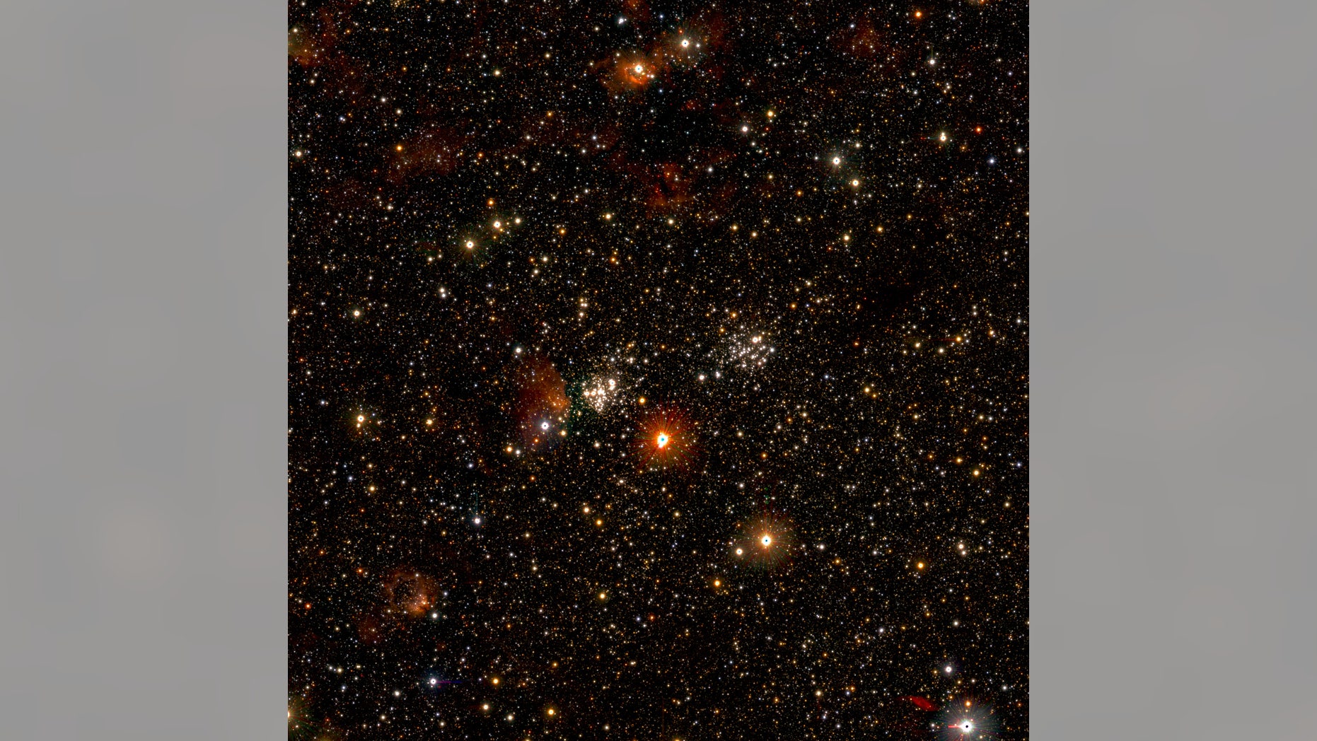 A star-forming region in our Milky Way galaxy. This image is a zoomed-in detail from a larger photo that captures 1 billion of the Milky Way's stars.