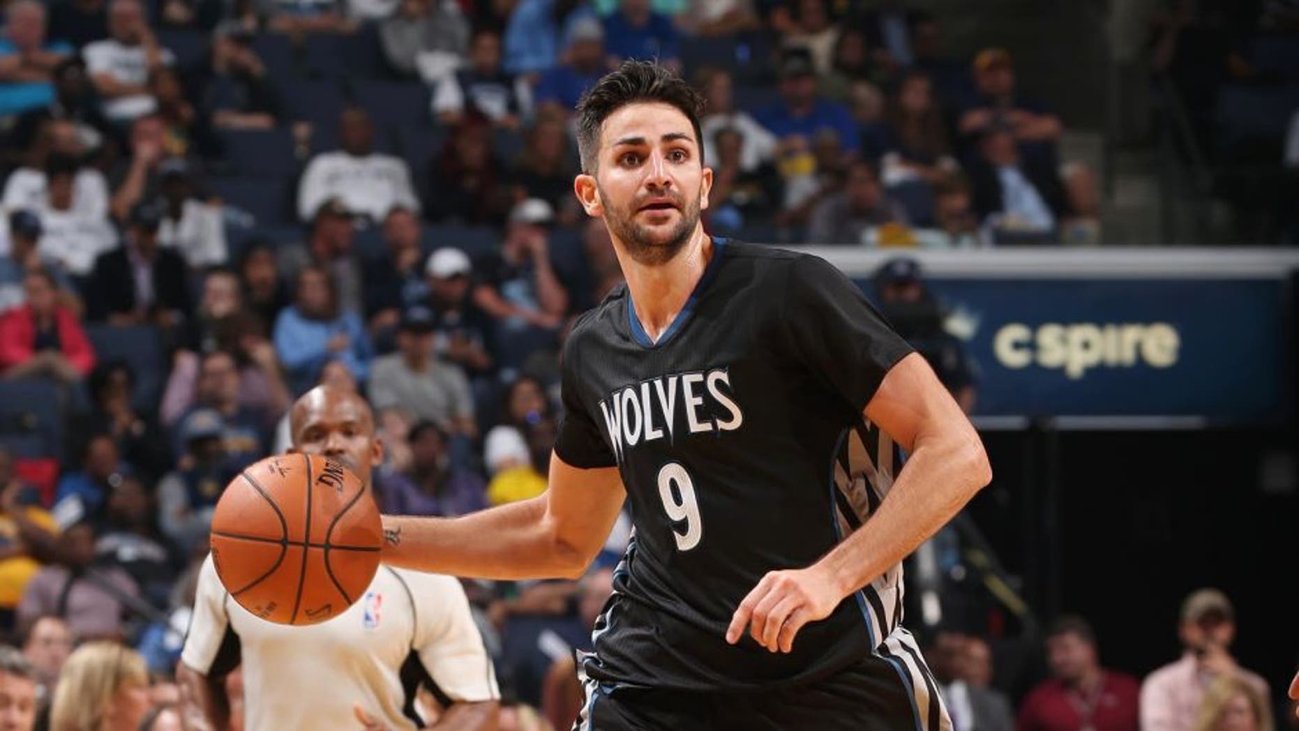 MEMPHIS, TN - OCTOBER 26: Ricky Rubio #9 of the Minnesota Timberwolves handles the ball during a game against the Memphis Grizzlies on October 26, 2016 at FedExForum in Memphis, Tennessee. NOTE TO USER: User expressly acknowledges and agrees that, by downloading and or using this photograph, user is consenting to the terms and conditions of the Getty Images License Agreement. Mandatory Copyright Notice: Copyright 2016 NBAE (Photo by Joe Murphy/NBAE via Getty Images)