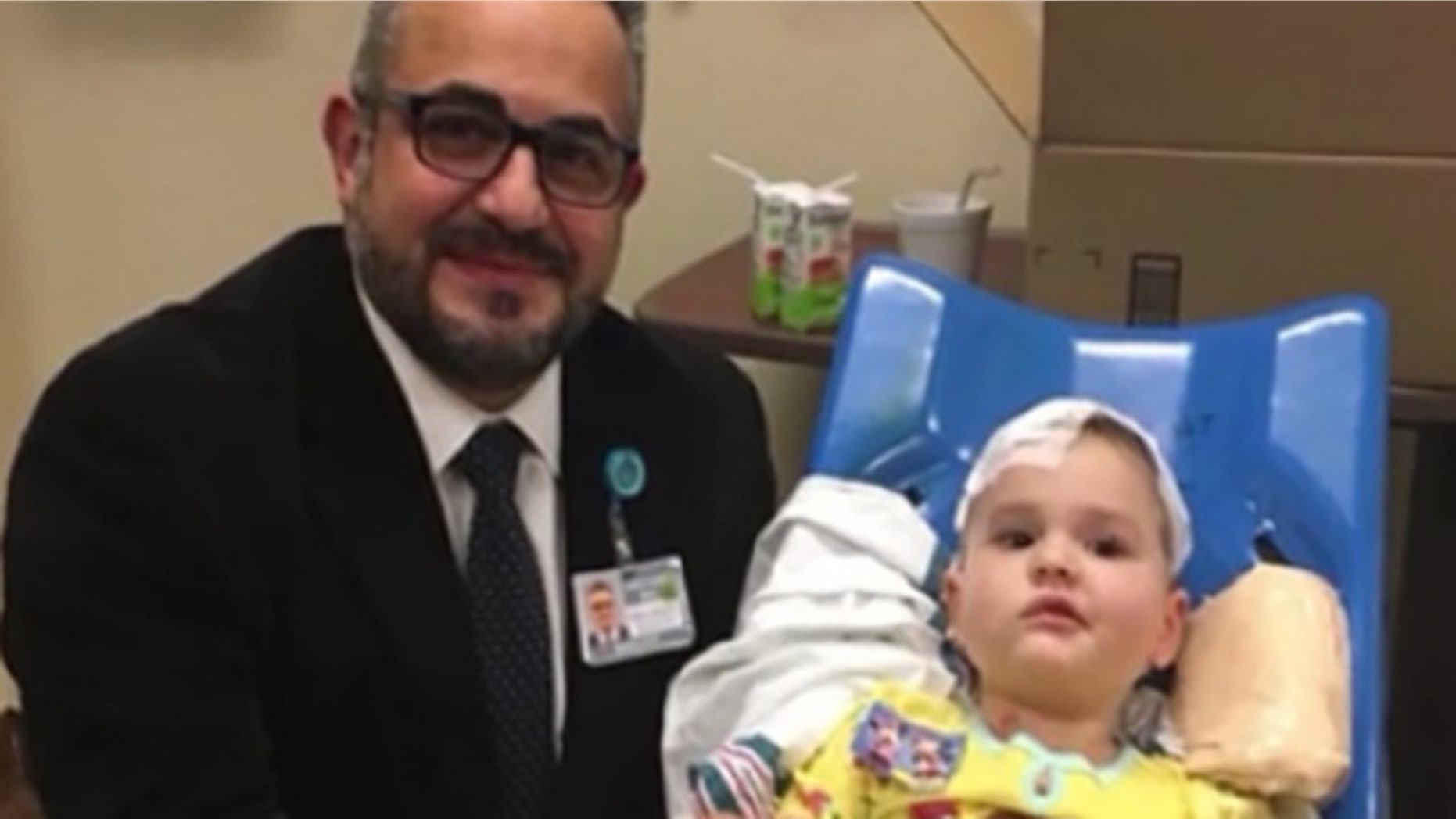 Lena, a 4-year-old with a brain tumor, received emergency surgery, performed by Dr. Samer K. Elbabaa, while on vacation in Florida, her parents, Matt and Erin Tietjen, told Fox 35.