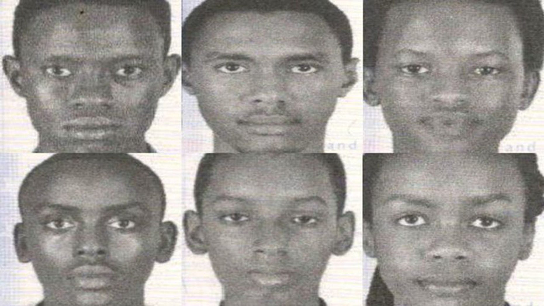First row: (left to right) Richard Irakoze, 18; Kevin Sabumukiza, 17; Nice Munezero, 17. Second row (left to right) Aristide Irambona, 18; Don Ingabira, 16; and Audrey Mwamikazi, 17.