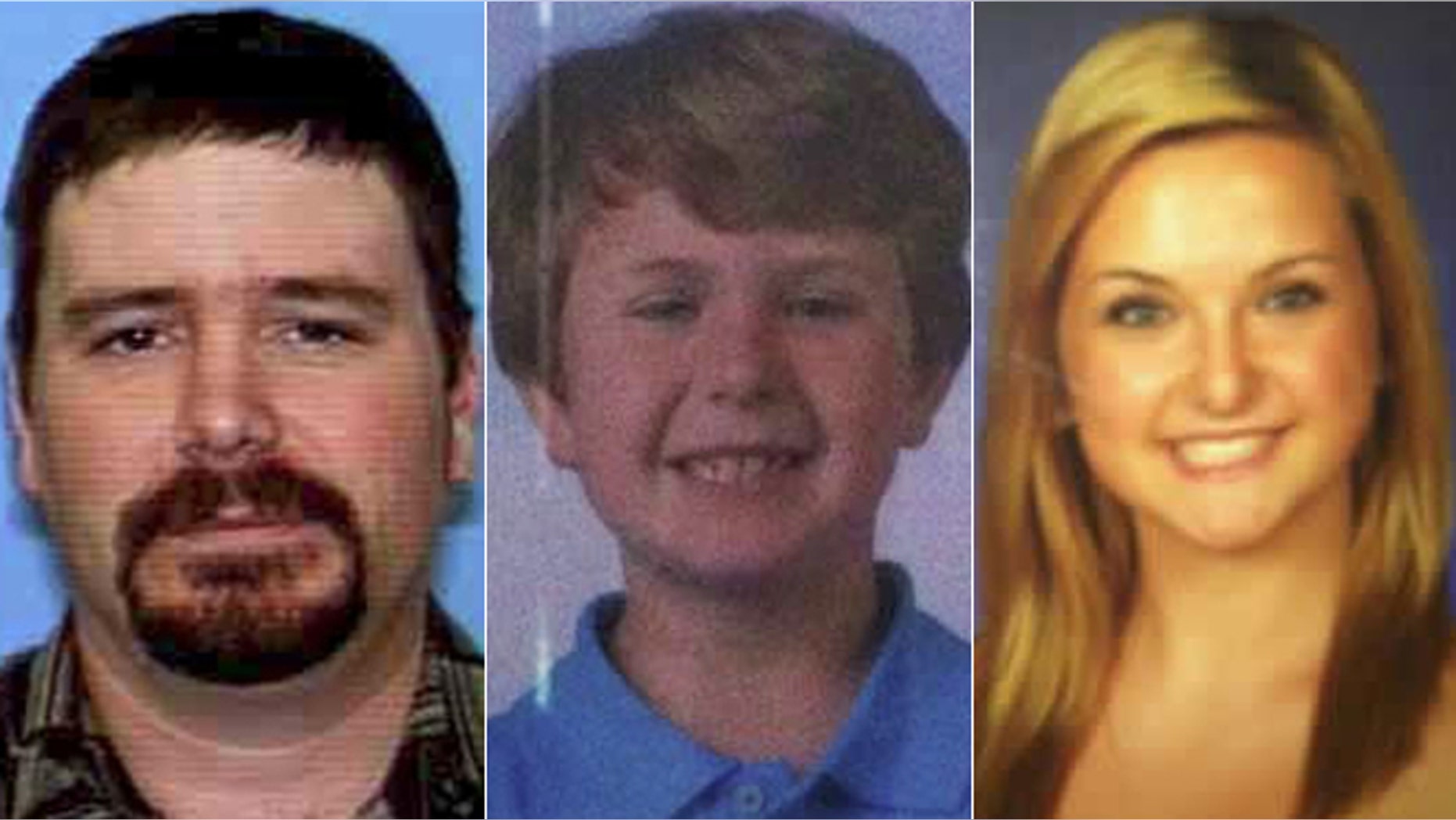 The suspect, James Lee DiMaggio, 40, left, is being sought in the disappearance of Ethan Anderson, 8, and Hannah Anderson, 16. DiMaggio and the children's mother, Christina Anderson, 44, who was found dead on Sunday, were in a “close platonic relationship,” according to authorities. (California Highway Patrol)