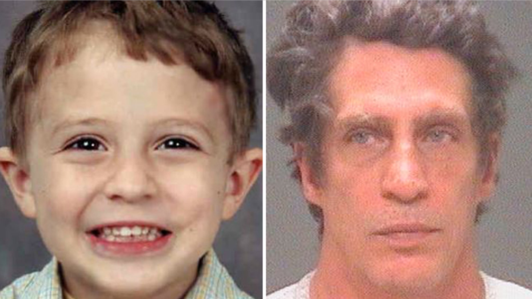 At left, Julian Hernandez at the time of his abduction in 2002, and father Bobby Hernandez after his arrest Nov. 2, 2015.