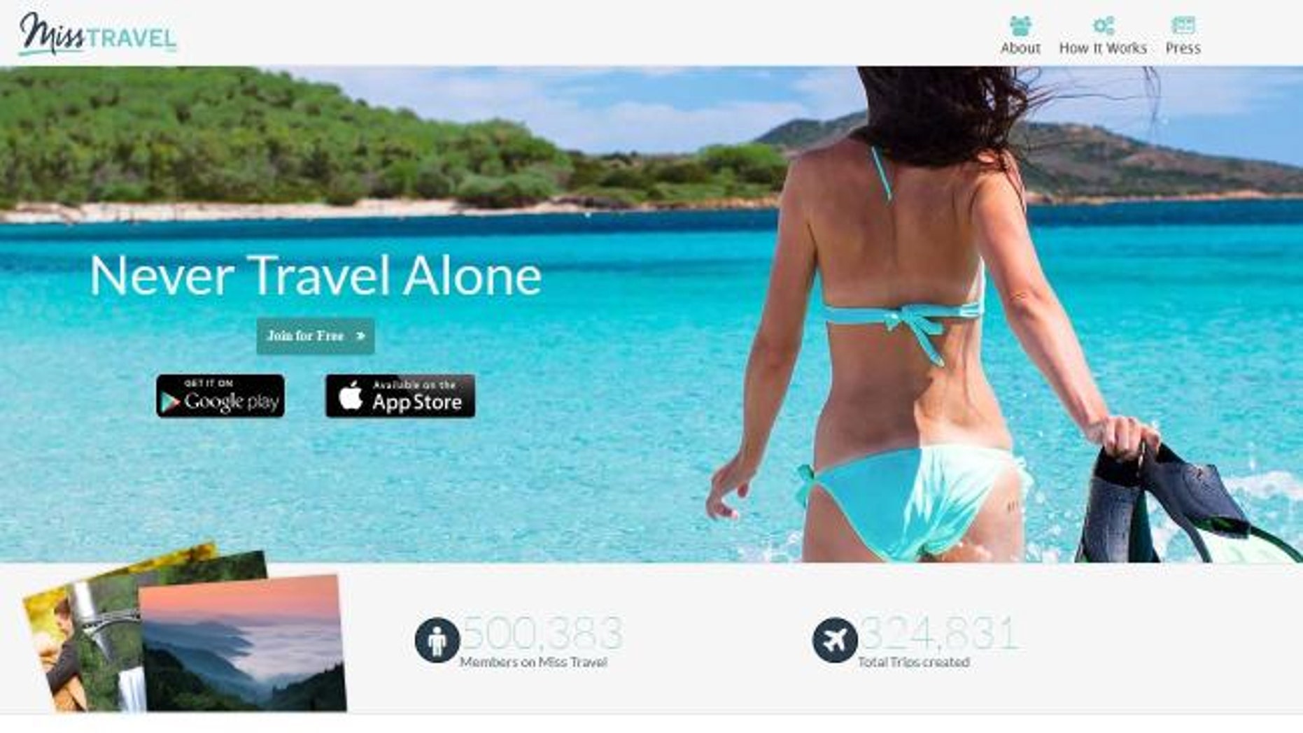MissTravel connects would-be daters looking for a travel buddy.