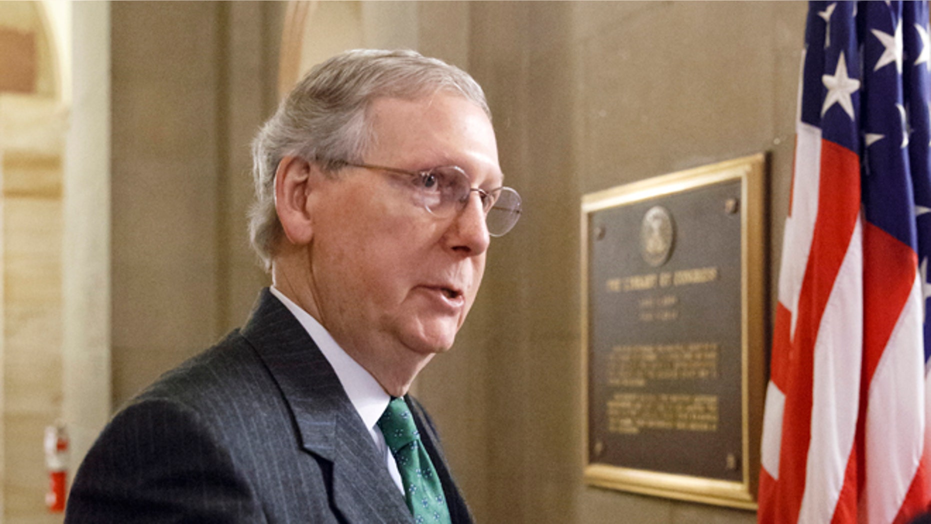 Monday, Jan. 5, 2015 photo of incoming Senate Majority Leader Mitch McConnell of Ky. outside his office on Capitol Hill in Washington.