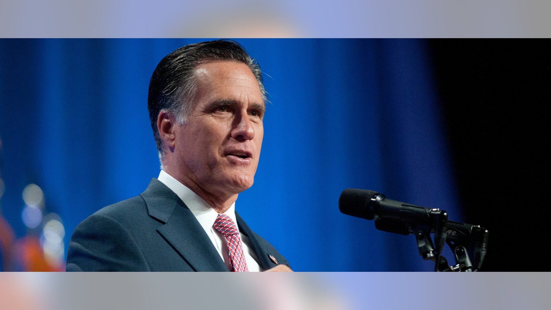 RENO, NV - SEPTEMBER 11: Republican presidential candidate, former Massachusetts Gov. Mitt Romney addresses the crowd at the 134th National Guard Association Convention at the Reno-Sparks Convention Center, September 11, 2012 in Reno, Nevada. Romney was criticized for failing to mention the war in Afghanistan, and troops serving abroad in his keynote address at the Republican National Convention in Tampa, Florida. (Photo by David Calvert/Getty Images)