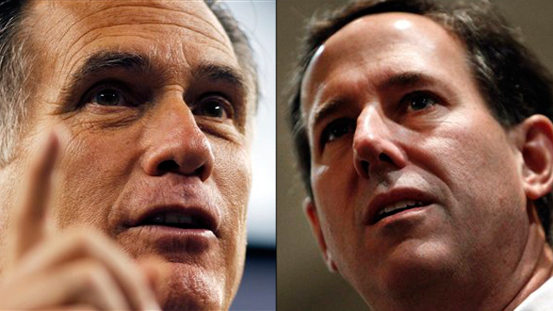 Shown here are Mitt Romney, left, and Rick Santorum.