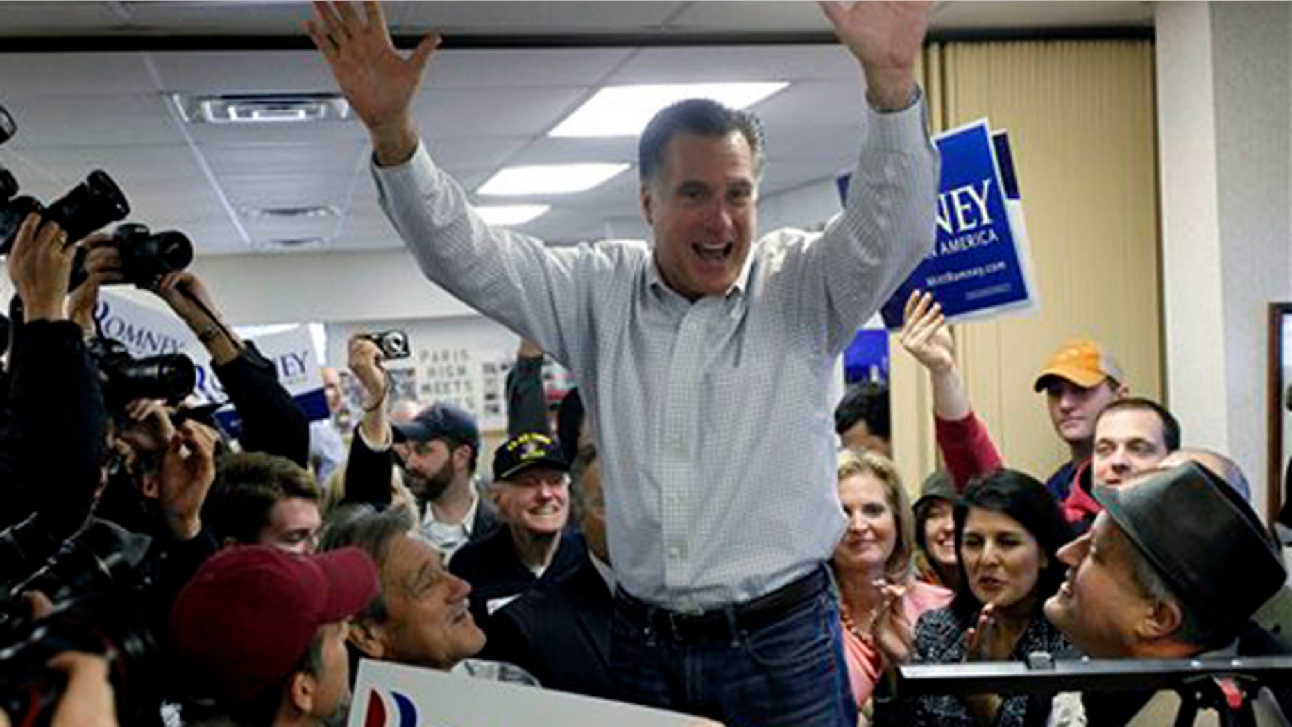 Jan. 21, 2012: Mitt Romney campaigns at Tommy's Country Ham House in Greenville, S.C., on South Carolina's Republican primary election day.