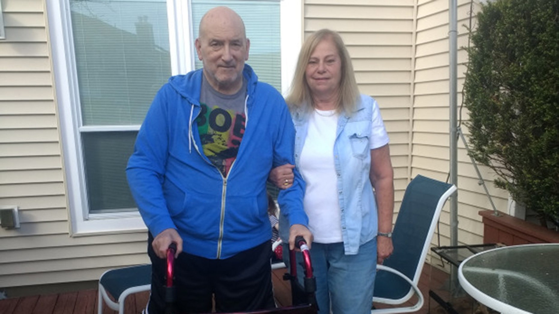 Jeffrey and Elizabeth Mizel. He is suing a cruise line, claiming he burned his feet when he stepped on a scorching hot deck.