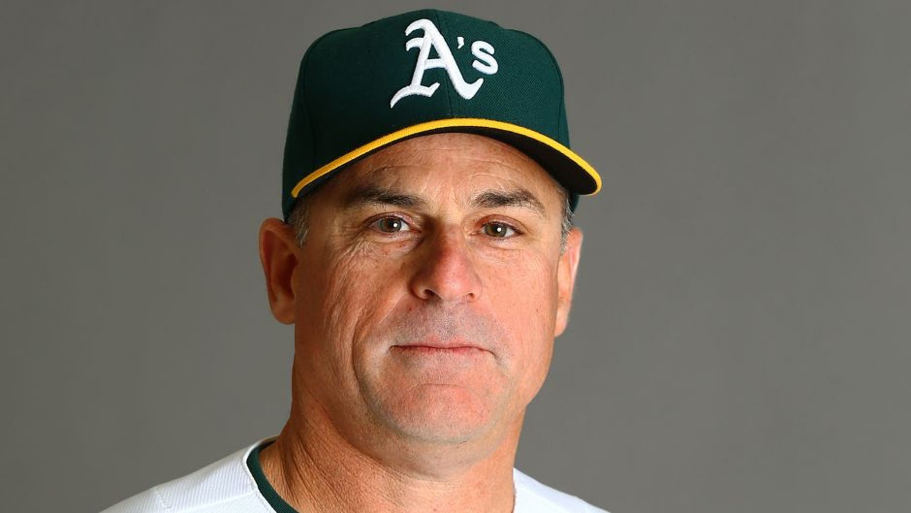 Feb 22, 2014; Phoenix, AZ, USA; Oakland Athletics bench coach Chip Hale poses for a portrait during photo day at Phoenix Municipal Stadium. Mandatory Credit: Mark J. Rebilas-USA TODAY Sports