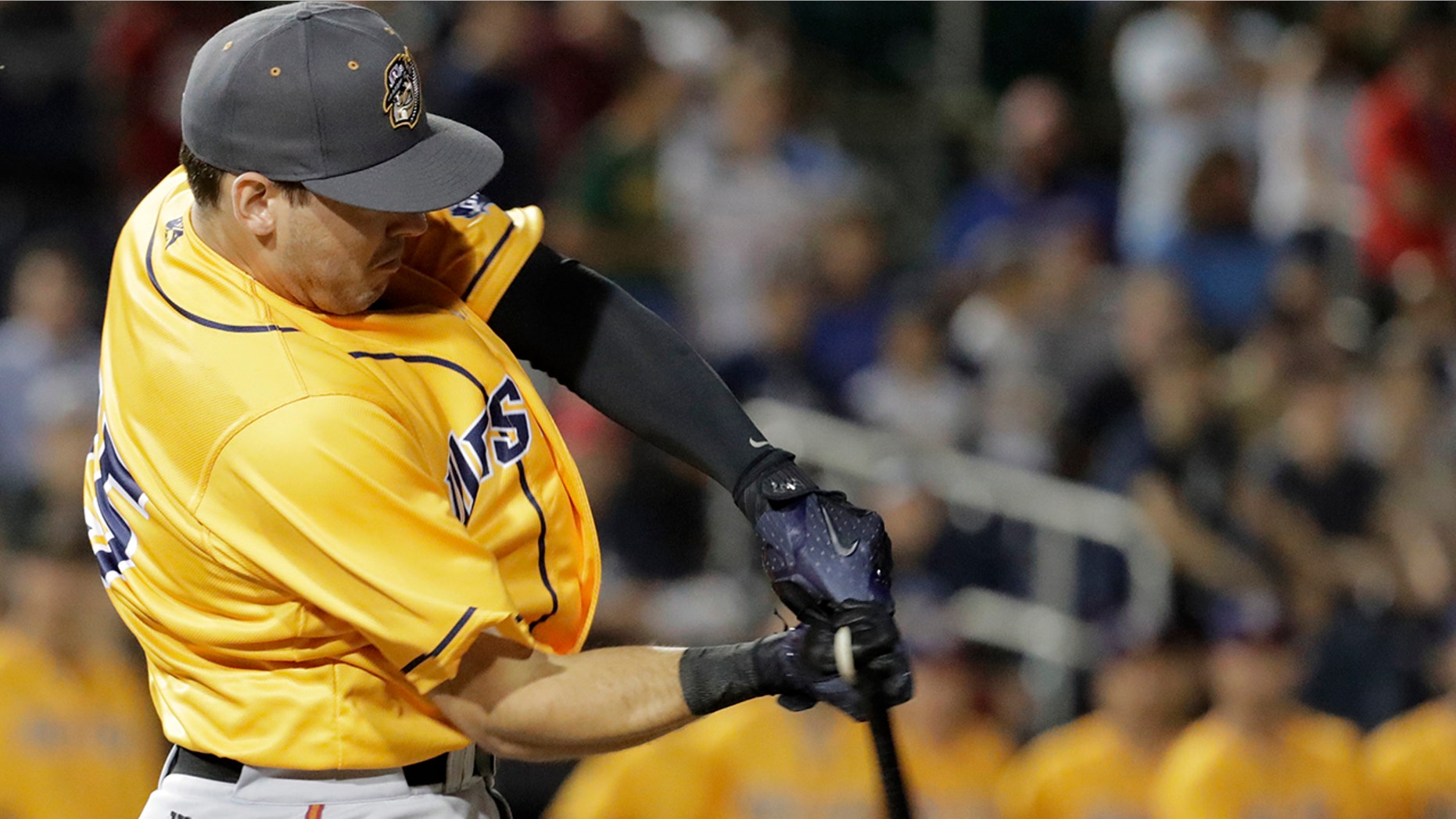 Will Craig of the Eastern League's Western Division All-Stars swings at a pitch during a hit-off to determine the winner of Wednesday's game in Trenton, N.J.