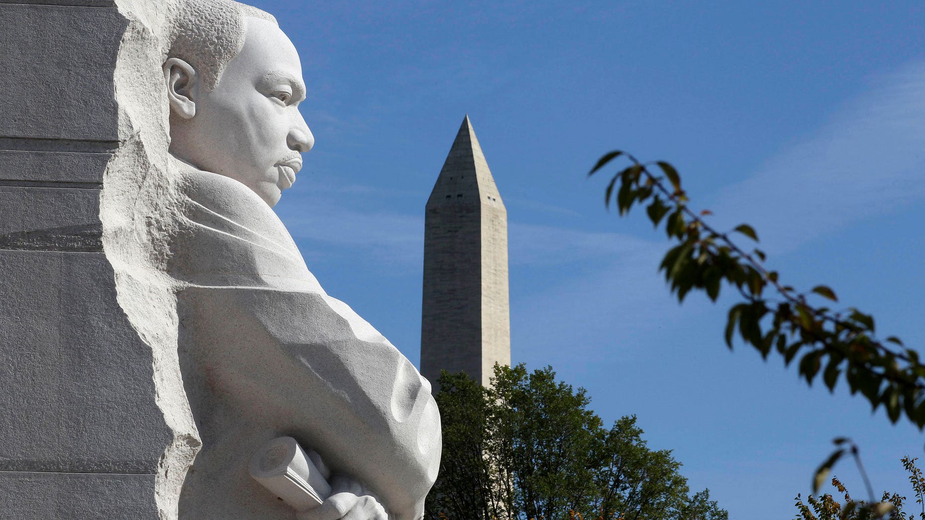 The Martin Luther King, Jr. Memorial and the Washington Monument are seen in Washington, DC