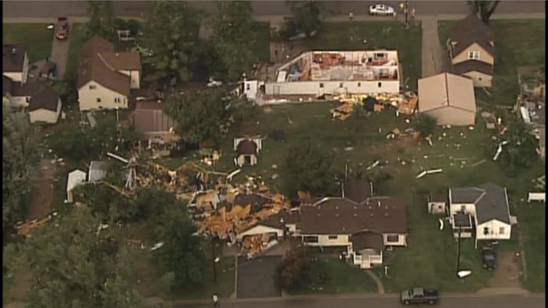 Tornado damage in Watkins.