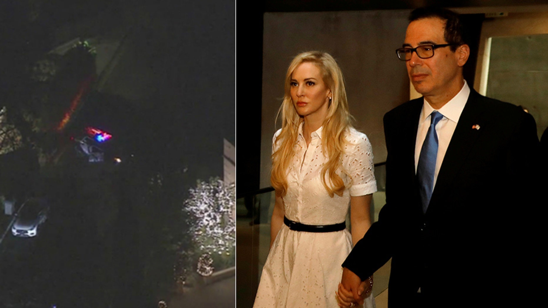 A bomb squad investigating a suspicious package left outside the home of Treasury Secretary Steven Mnuchin and his wife, Louise Linton, found that it was horse manure.