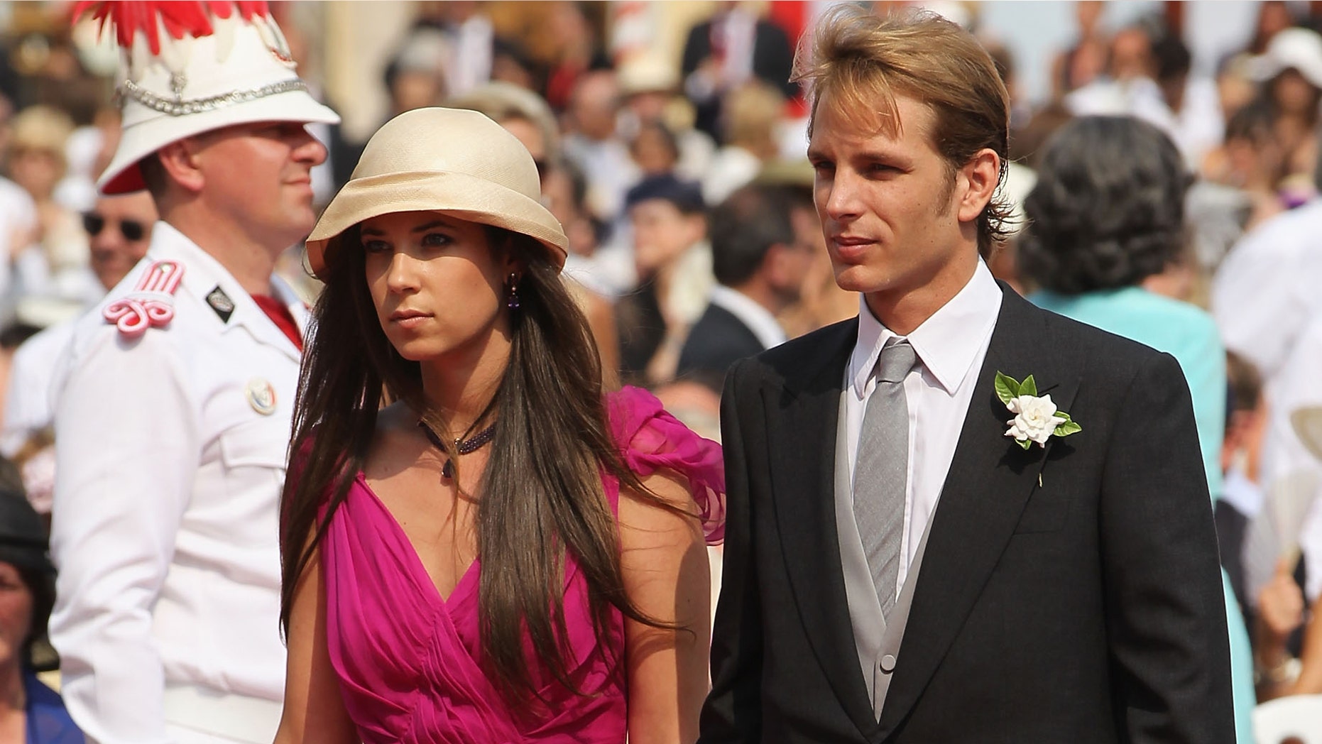 Tatiana Santo Domingo and Andrea Casiraghi attending the Royal Wedding of Prince Albert II of Monaco to Princess Charlene of Monaco.