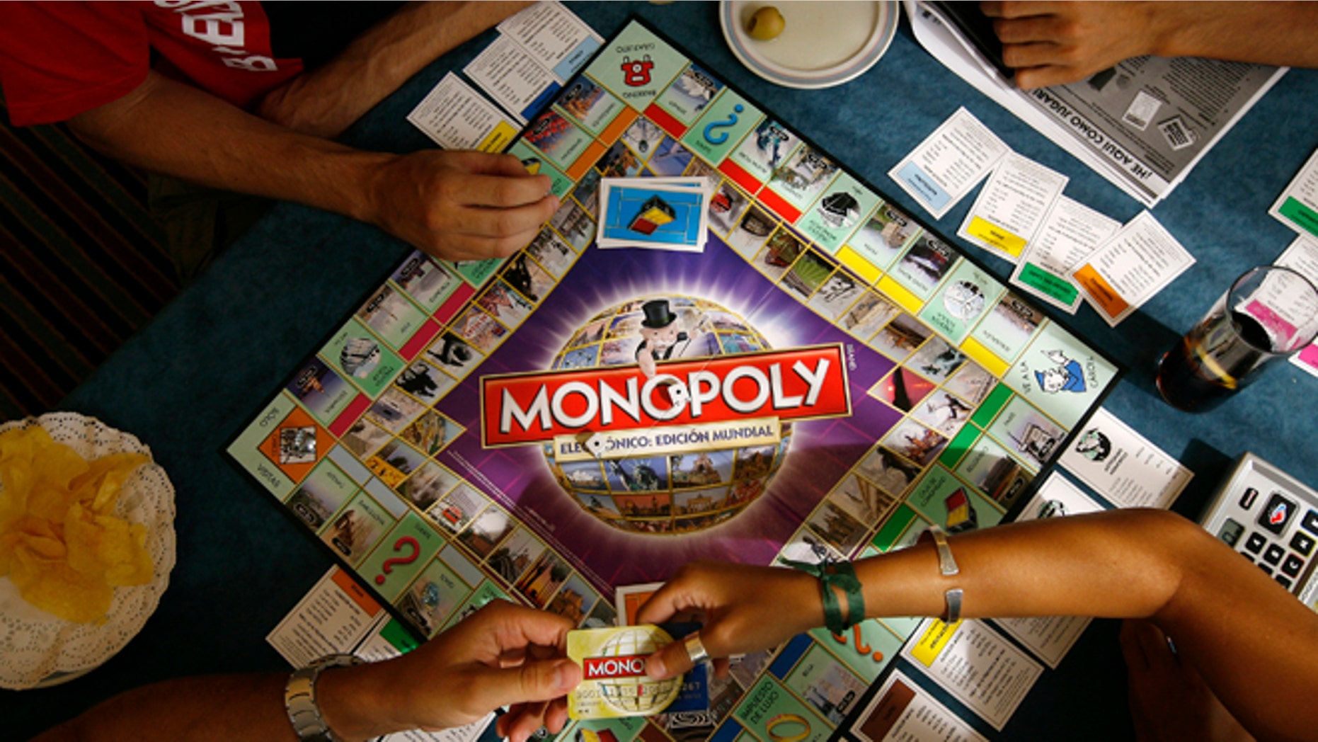 August 27, 2008: Players participate in a Guinness world record attempt taking place across the world for the largest simultaneous game of Monopoly, at a hotel in Madrid.