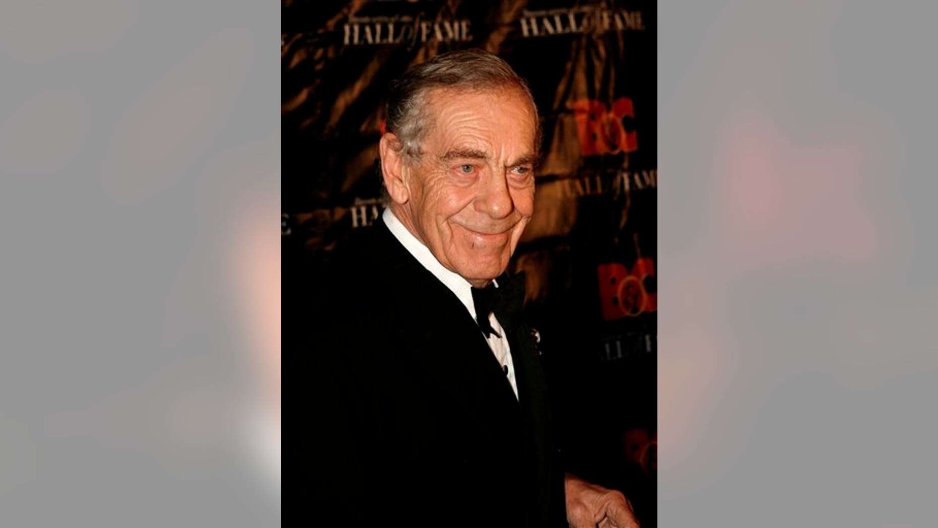 In this Oct. 21, 2008 file photo, Morley Safer poses for a picture during the Broadcasting and Cable Hall of Fame Awards in New York.