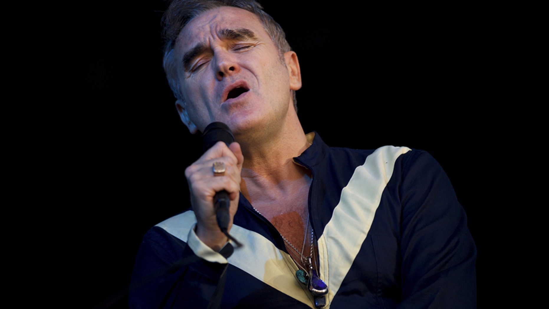 Morrissey was hit during a live stage performance over the weekend.