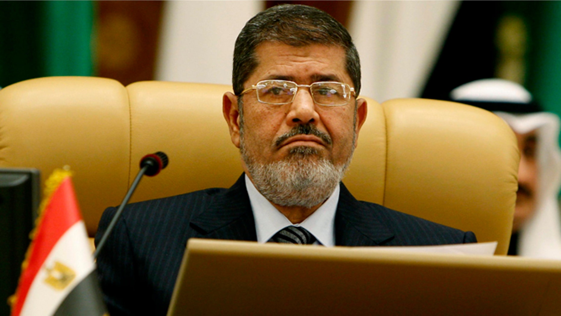 Jan. 21, 2013: Egyptian President Mohammed Morsi attends the third session of the Arab Economic Summit, in Riyadh, Saudi Arabia.