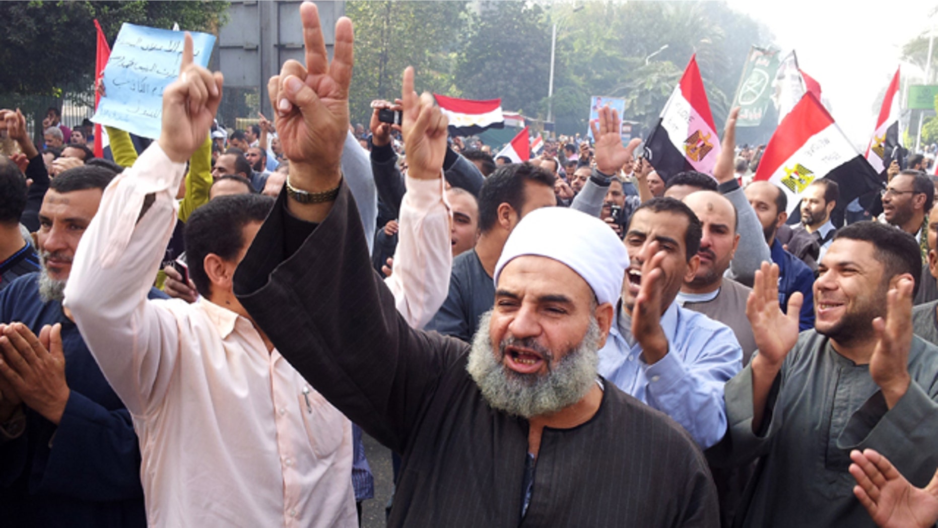 Supporters of Egyptian President Mohammed Morsi march in Cairo, Egypt.