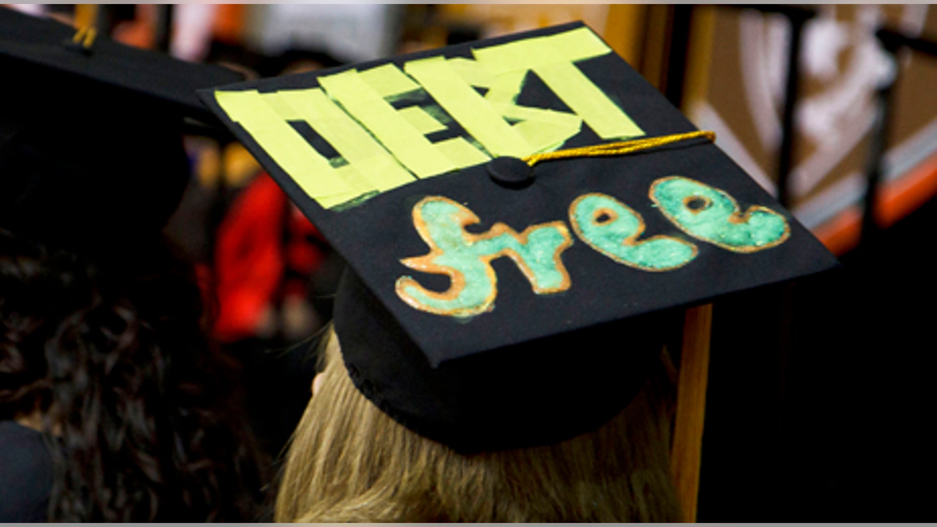 This 2014 photo provided by The University of Texas at Dallas shows, a cap worn by a student at her graduation.
