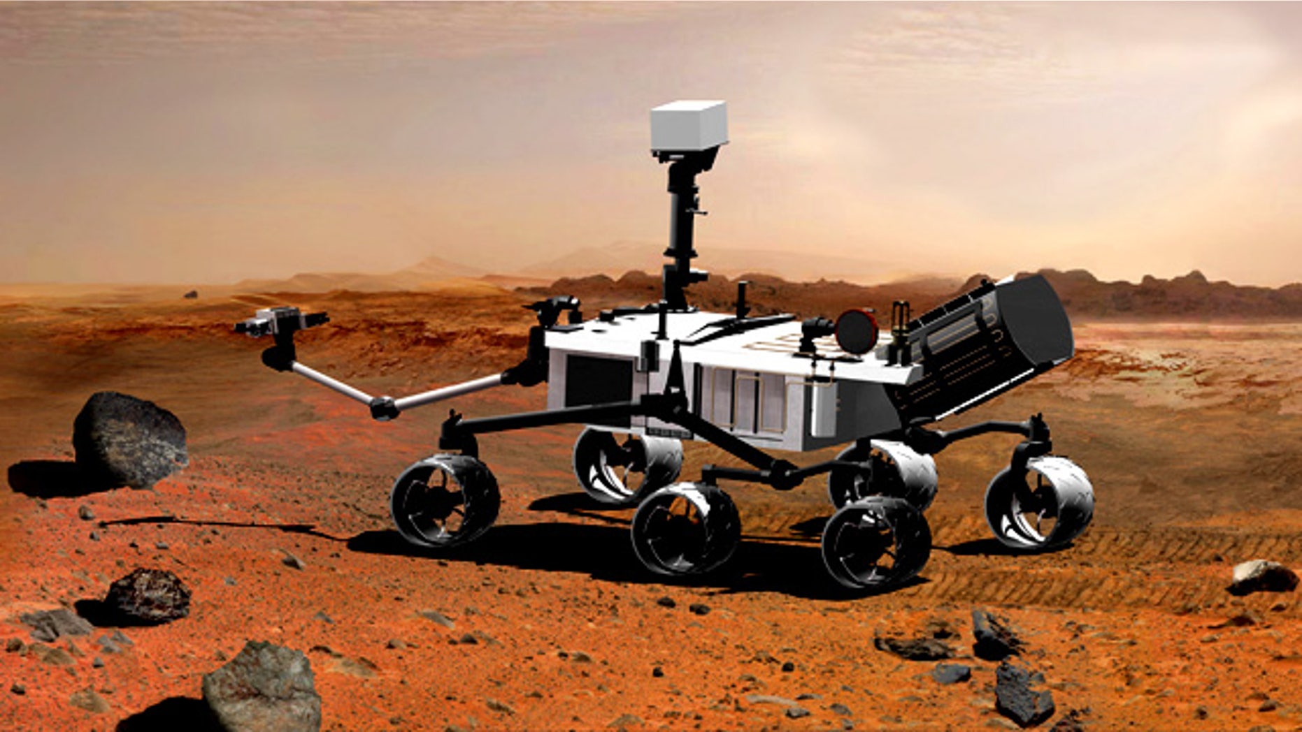 An artist's conception of NASA's next Martian rover, called Curiosity, one of many U.S. missions to the Red Planet run by the Jet Propulsion Lab.