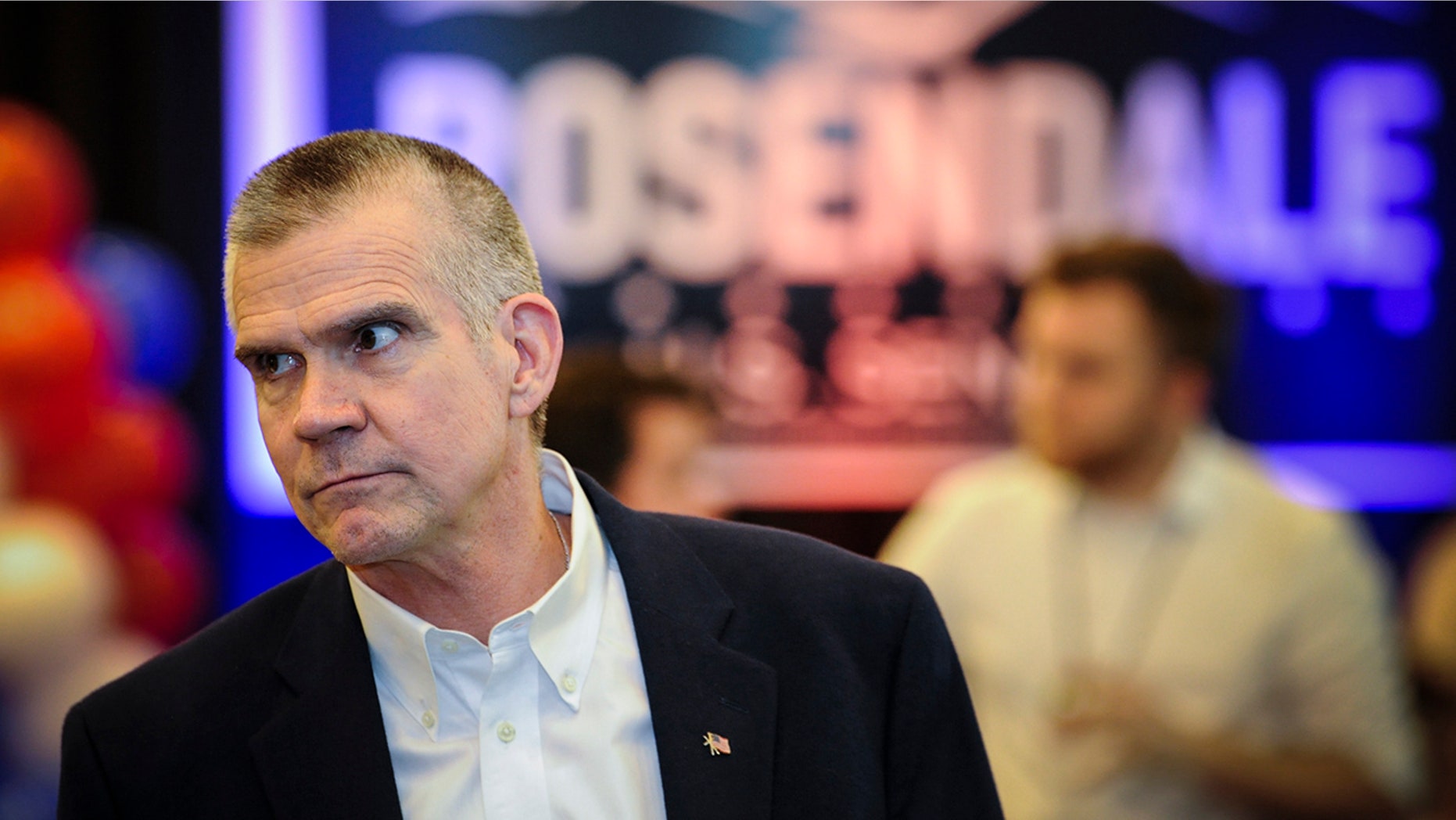 Matt Rosendale, a candidate for the Republican nomination for U.S. Senate, attends a watch party for primary returns.