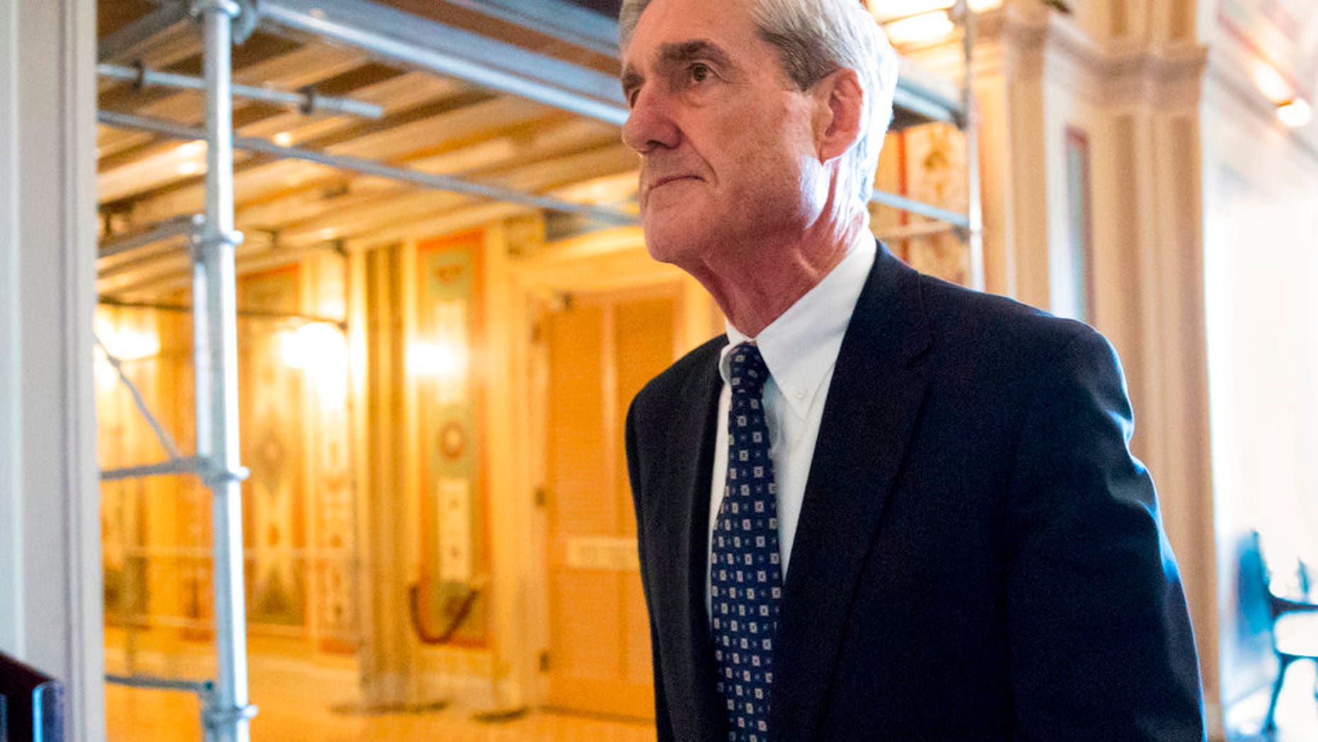 Robert Mueller leaving after a meeting on Capitol Hill in Washington, in June 2017.