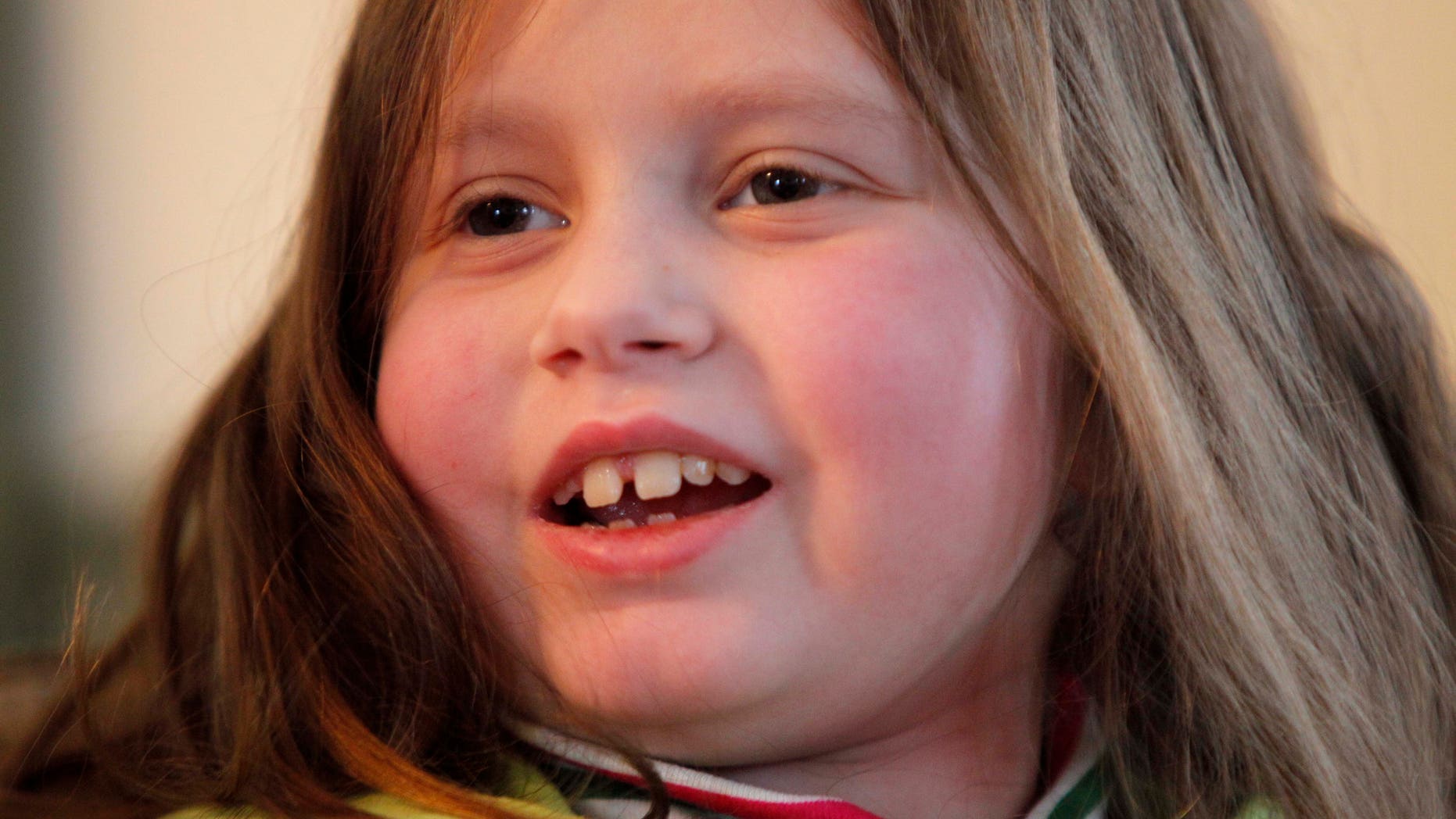 Alannah Shevenell, 9, after receiving six new organs in a groundbreaking operation. (AP Photo/Robert F. Bukaty)