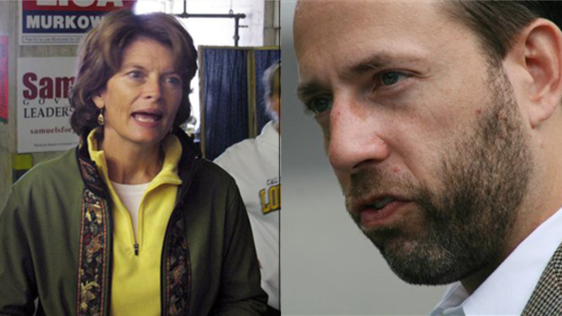 Shown here are Alaska Sen. Lisa Murkowski, left, and challenger Joe Miller. (AP Photos)