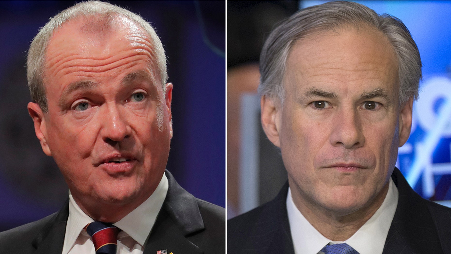 New Jersey Gov. Phil Murphy, left, responded to Texas Gov. Greg Abbott's, right, op-ed with a slew of reasons why his state's future is worth betting on.
