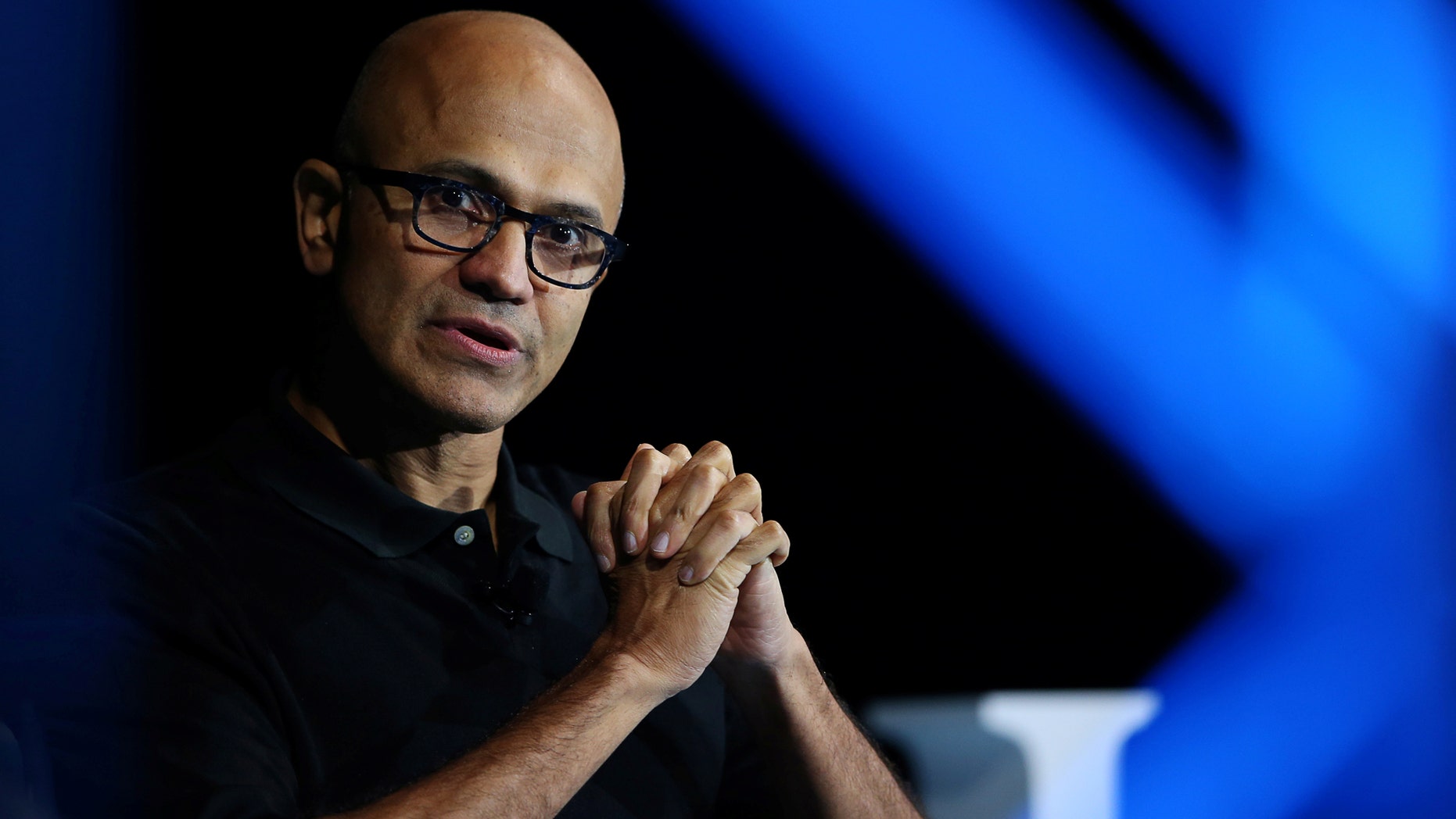 File photo - Satya Nadella, CEO of Microsoft, speaks during the opening night of the WSJD Live conference in Laguna Beach, California Oct. 24, 2016. (REUTERS/Mike Blake)