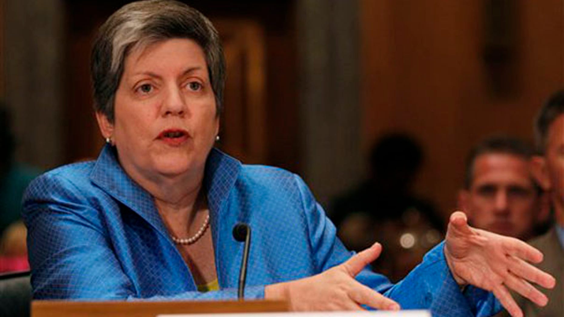Homeland Security Secretary Janet Napolitano speaks at Senate committee hearing on Capitol Hill May 17. (AP Photo)
