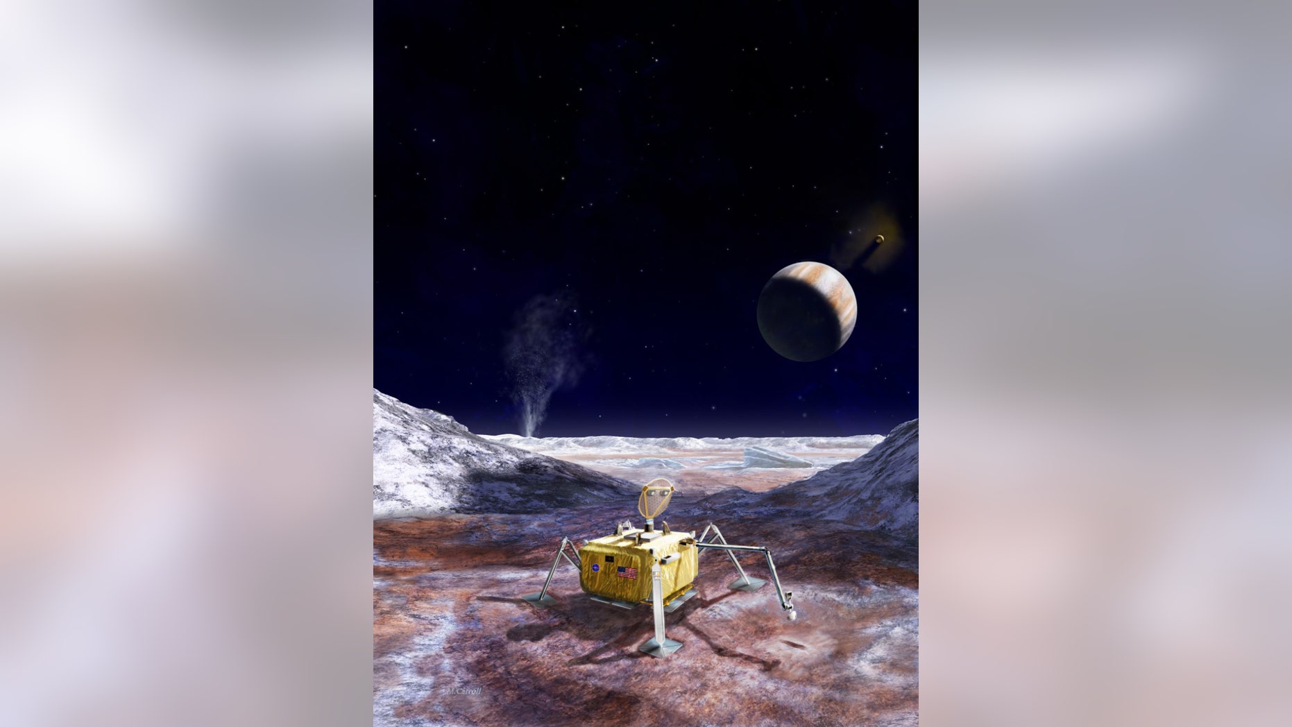 (An artist's rendering of what the lander could look like. Credit NASA/JPL–Caltech)