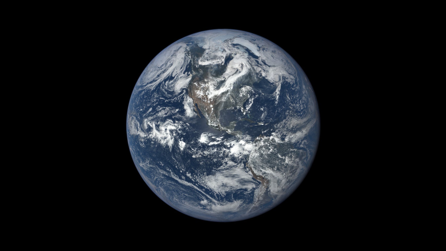 FILE -- This image shows Earth as seen by NASA's Earth Polychromatic Imaging Camera (EPIC), aboard NOAA's Deep Space Climate Observatory (DSCOVR) spacecraft. (NASA)