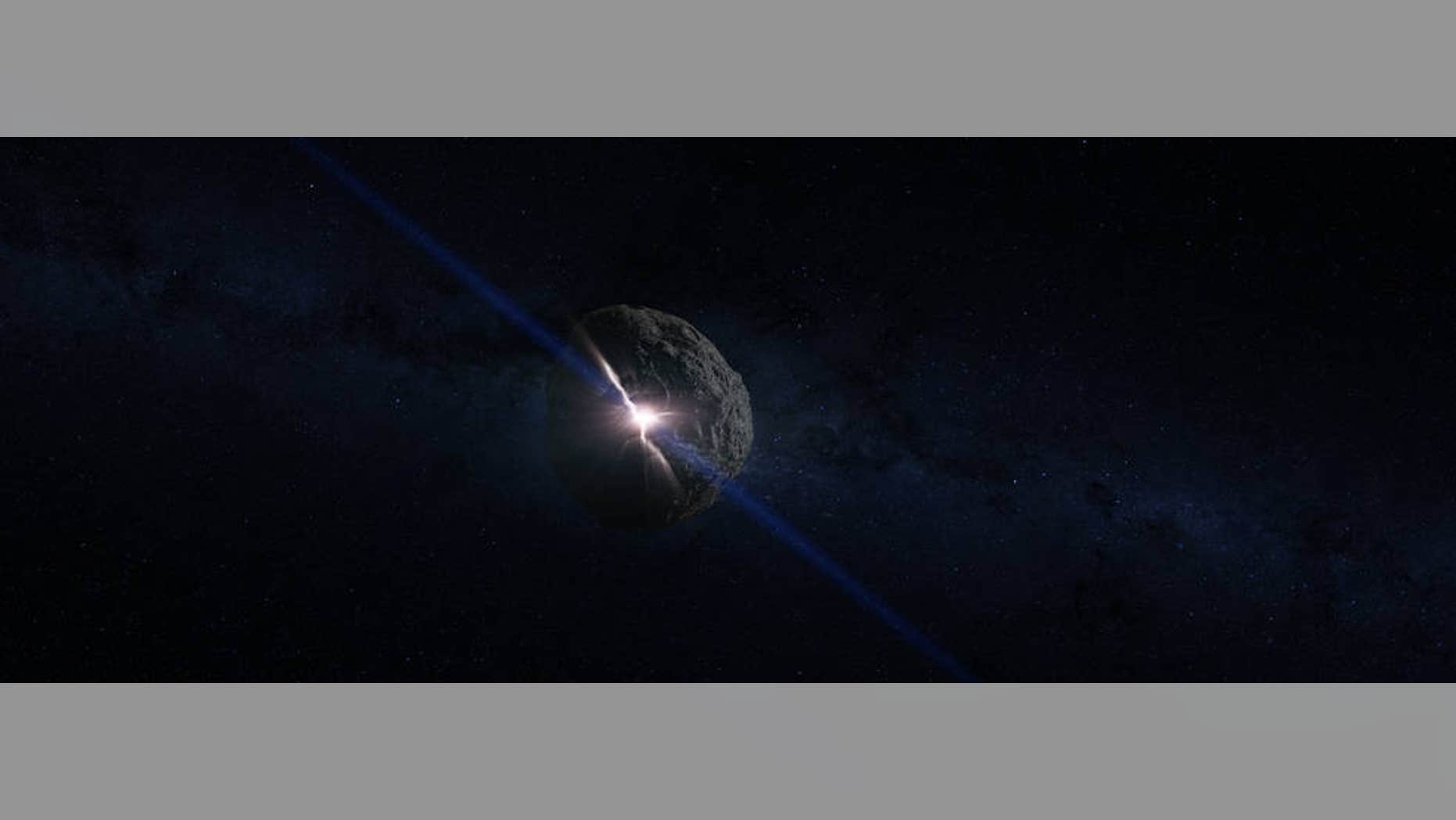 Artist's concept of the impact that created the asteroid Bennu. (Credits: NASA's Goddard Space Flight Center Conceptual Image Lab)