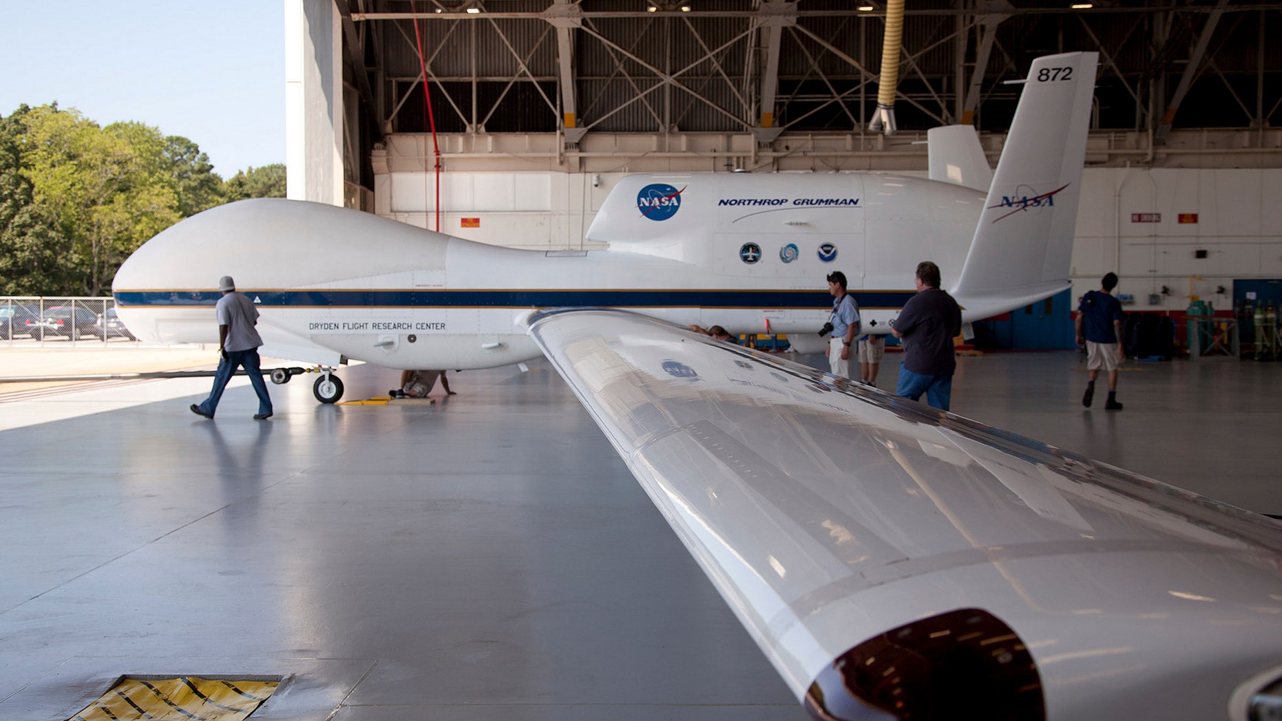 File photo - The Global Hawk is pictured at the aircraft hangar of NASA's Wallops Flight Facility in Wallops Island, Virginia on Sept. 7, 2012, released to Reuters on Sept. 26, 2012. (REUTERS/NASA/Handout)