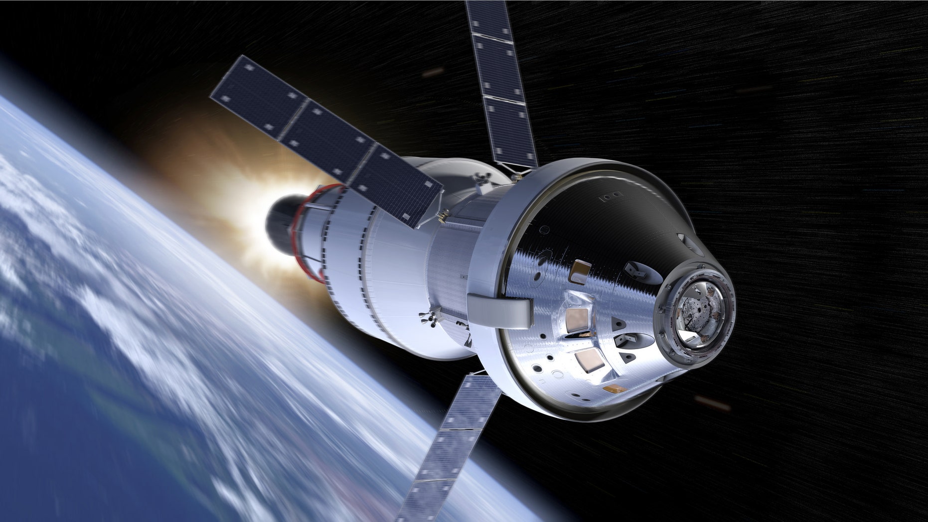 Artist's impression of the Orion spacecraft (NASA).