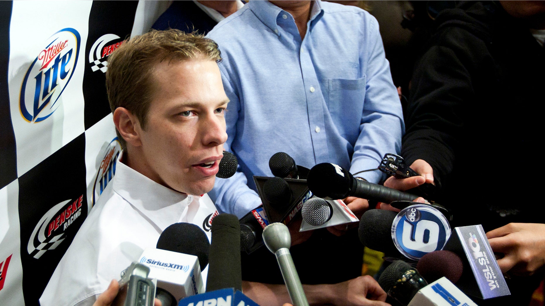 Racing driver Brad Keselowski in 2012. He was something of an inspiration to Kevin Sharp, who was himself a driver.