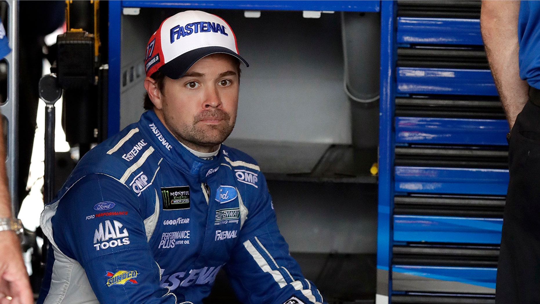 Ricky Stenhouse Jr. was involved in five crashes Saturday night.