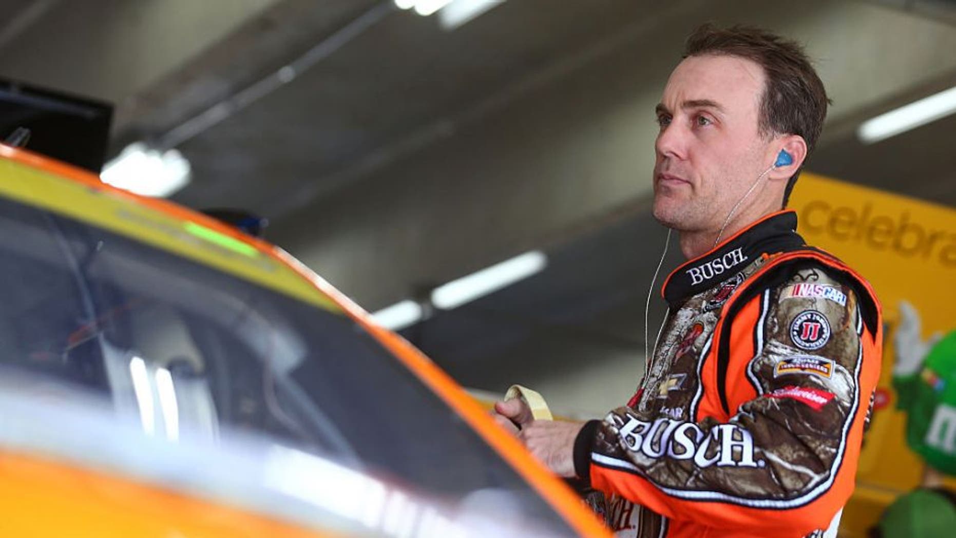 CHARLOTTE, NC - OCTOBER 06: Kevin Harvick, driver of the #4 Busch Hunting Chevrolet, prepares during practice for the NASCAR Sprint Cup Series Bank of America 500 at Charlotte Motor Speedway on October 6, 2016 in Charlotte, North Carolina. (Photo by Sarah Crabill/Getty Images)