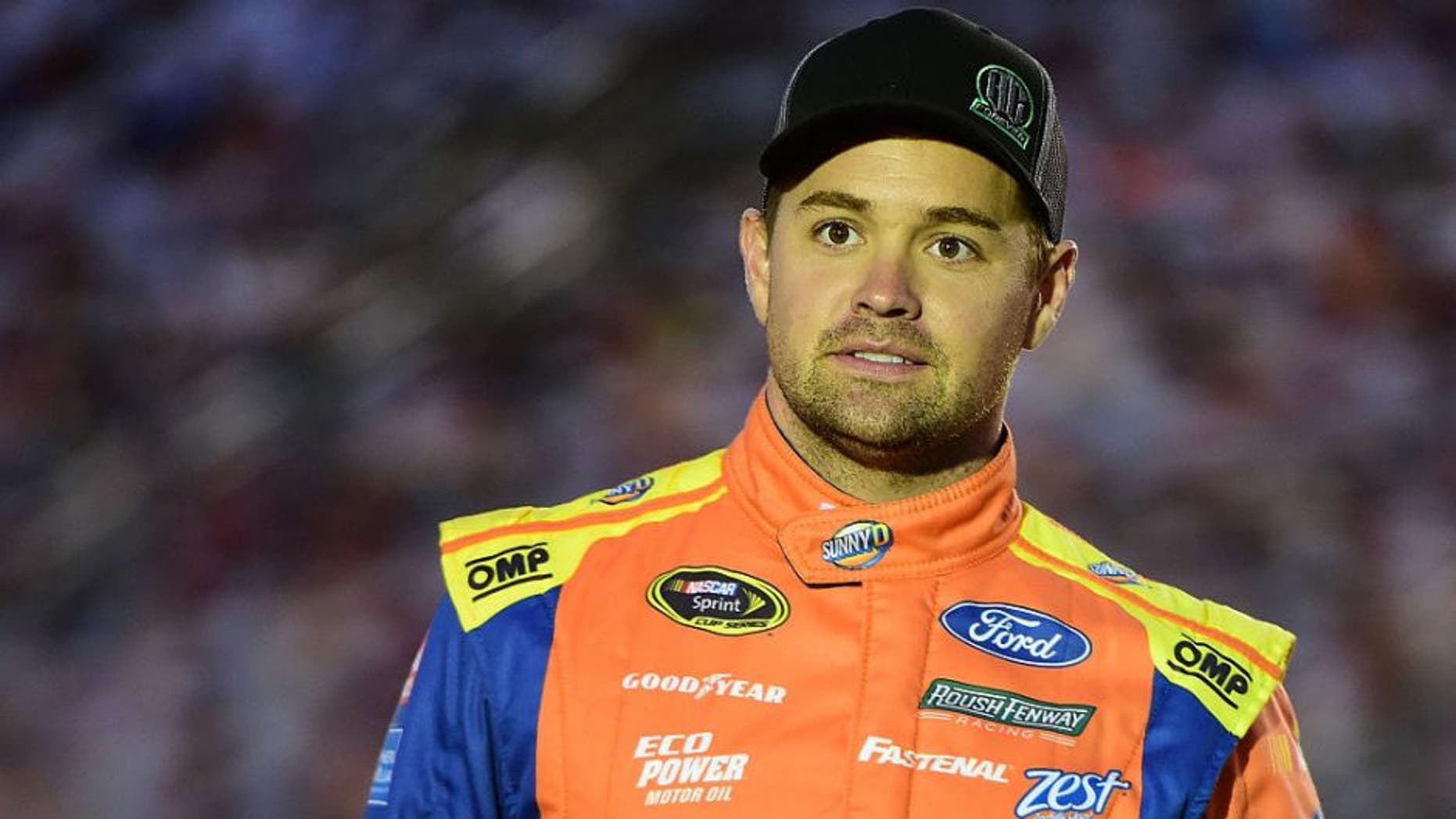 CHARLOTTE, NC - OCTOBER 06: Ricky Stenhouse Jr, driver of the #17 SunnyD Ford, stands on the grid during qualifying for the NASCAR Sprint Cup Series Bank of America 500 at Charlotte Motor Speedway on October 6, 2016 in Charlotte, North Carolina. (Photo by Jared C. Tilton/NASCAR via Getty Images)