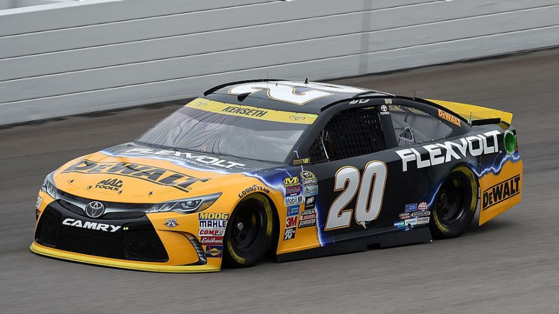 KANSAS CITY, KS - OCTOBER 14: Matt Kenseth, driver of the #20 DEWALT FLEXVOLT Toyota, practices for the NASCAR Sprint Cup Series Hollywood Casino 400 at Kansas Speedway on October 14, 2016 in Kansas City, Kansas. (Photo by Rainier Ehrhardt/NASCAR via Getty Images)