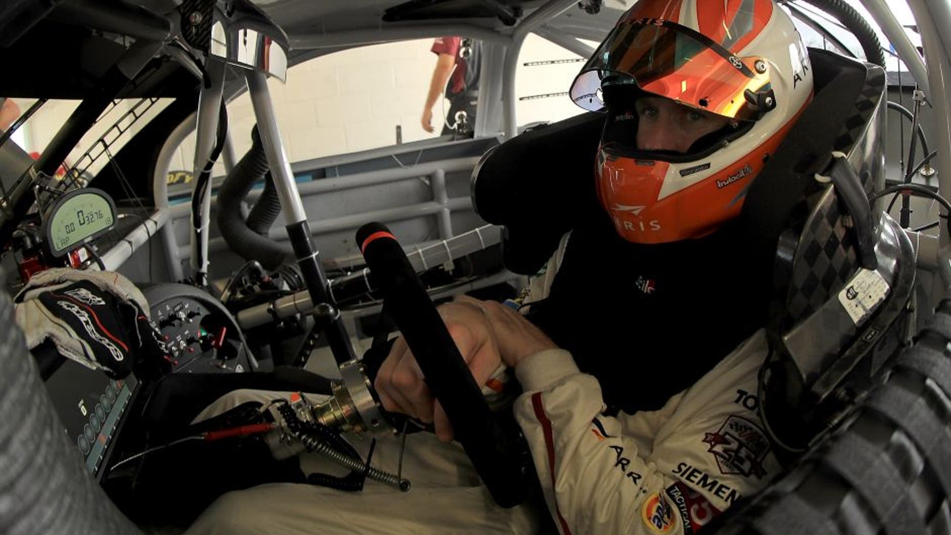 HOMESTEAD, FL - OCTOBER 18: Carl Edwards, driver the #19 Joe Gibbs Racing Toyota looks on during testing at Homestead-Miami Speedway on October 18, 2016 in Homestead, Florida. (Photo by Mike Ehrmann/NASCAR via Getty Images)