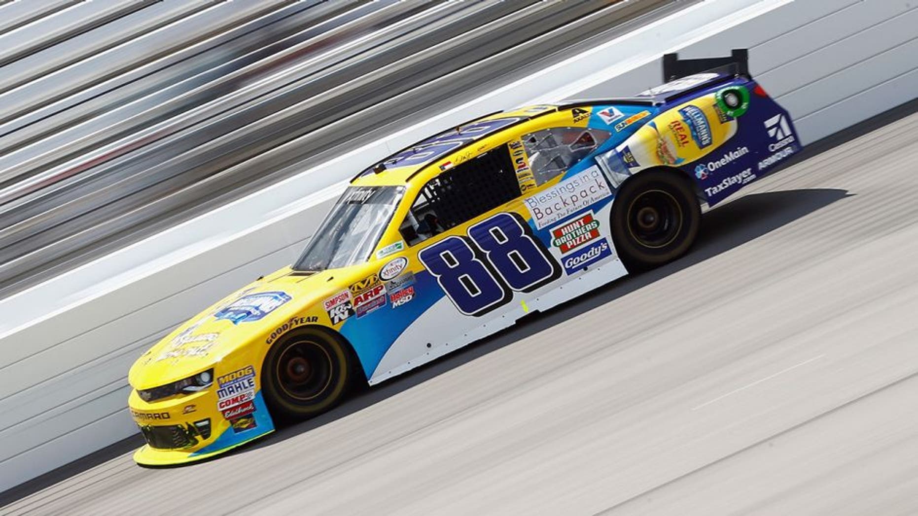 RICHMOND, VA - APRIL 23: Dale Earnhardt Jr., driver of the #88 Hellmann's Chevrolet, races during the NASCAR XFINITY Series ToyotaCare 250 Heat #1 at Richmond International Raceway on April 23, 2016 in Richmond, Virginia. (Photo by Daniel Shirey/NASCAR via Getty Images)