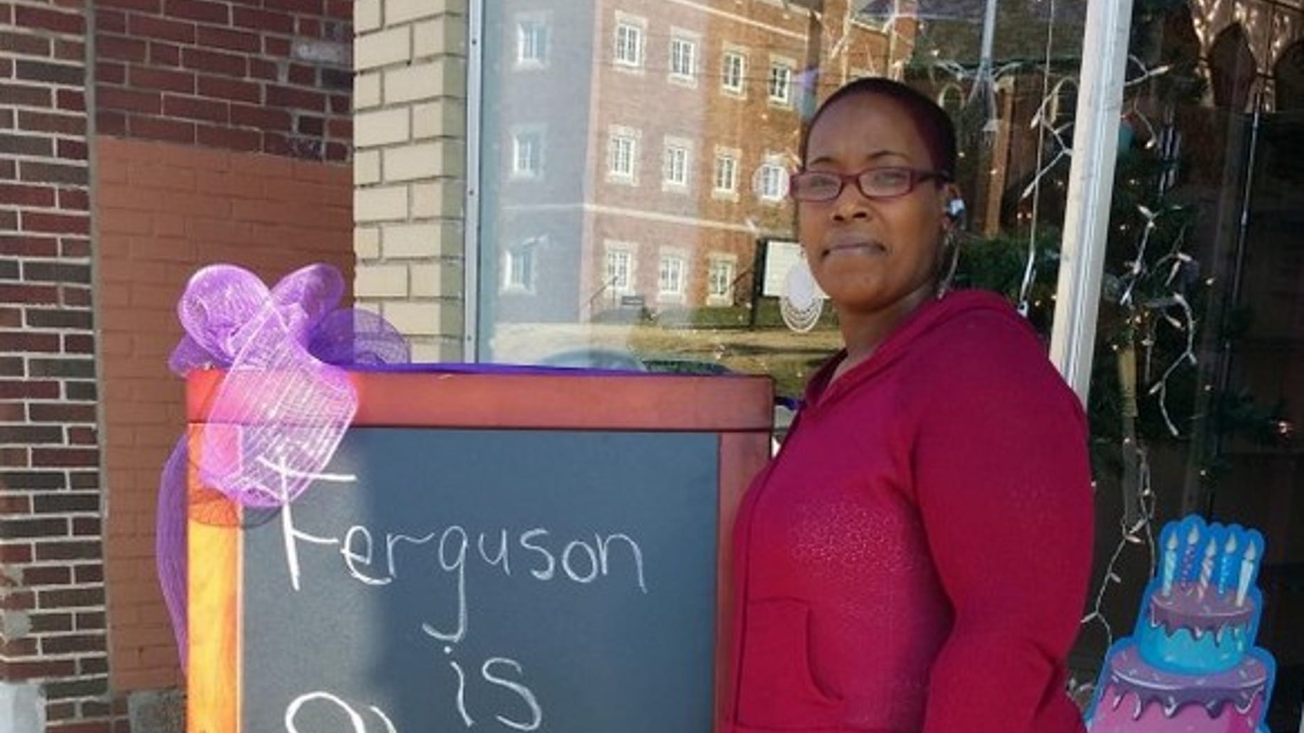 Natalie DuBose is pictured outside of her bakery in Ferguson, Mo.