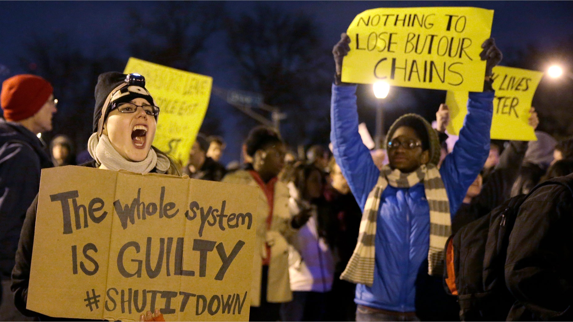 Nov. 24, 2014: Protesters block streets after the announcement of the grand jury decision