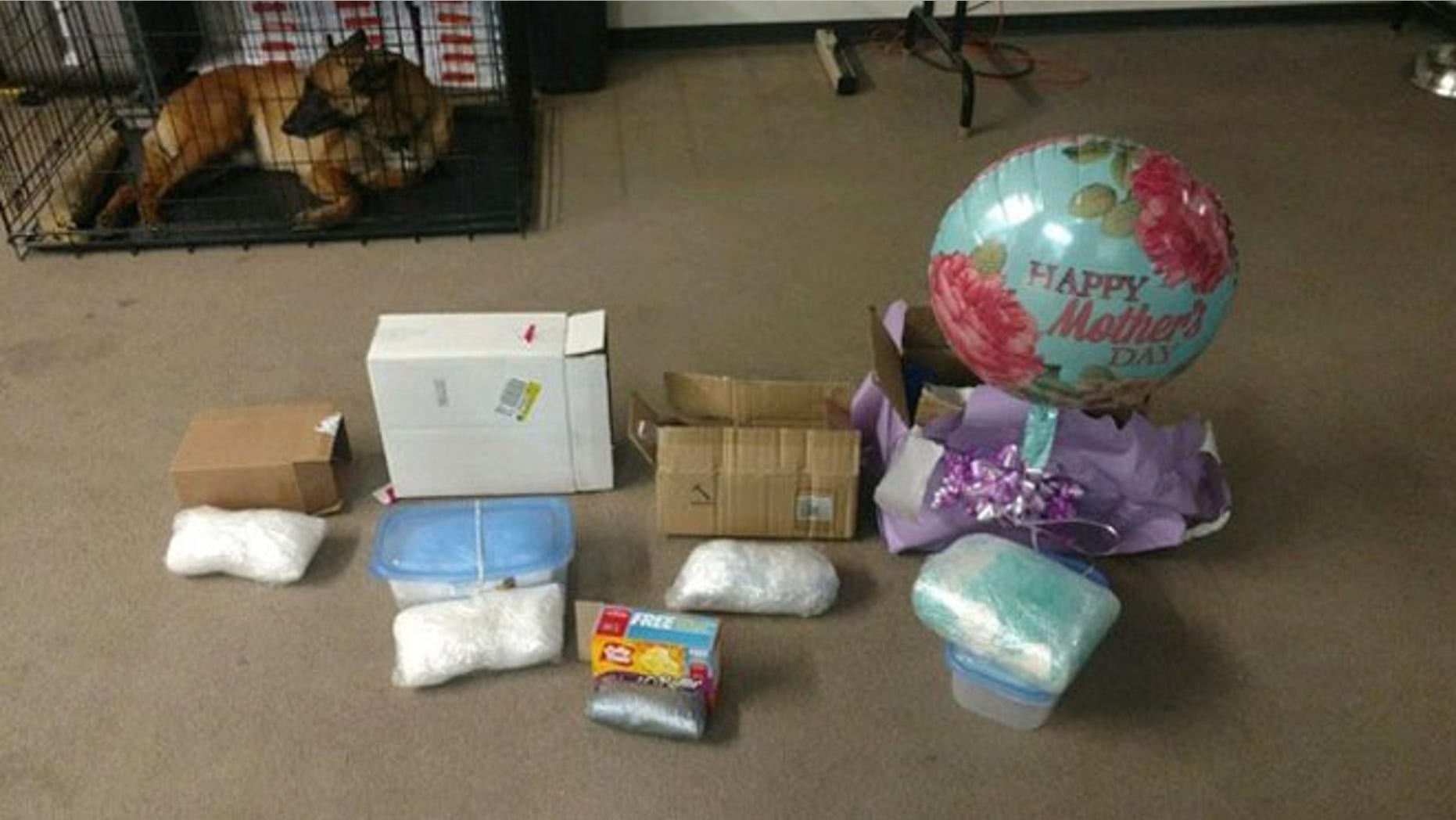 A police dog in Navajo County helped uncover meth disguised as a Mother's Day gift.