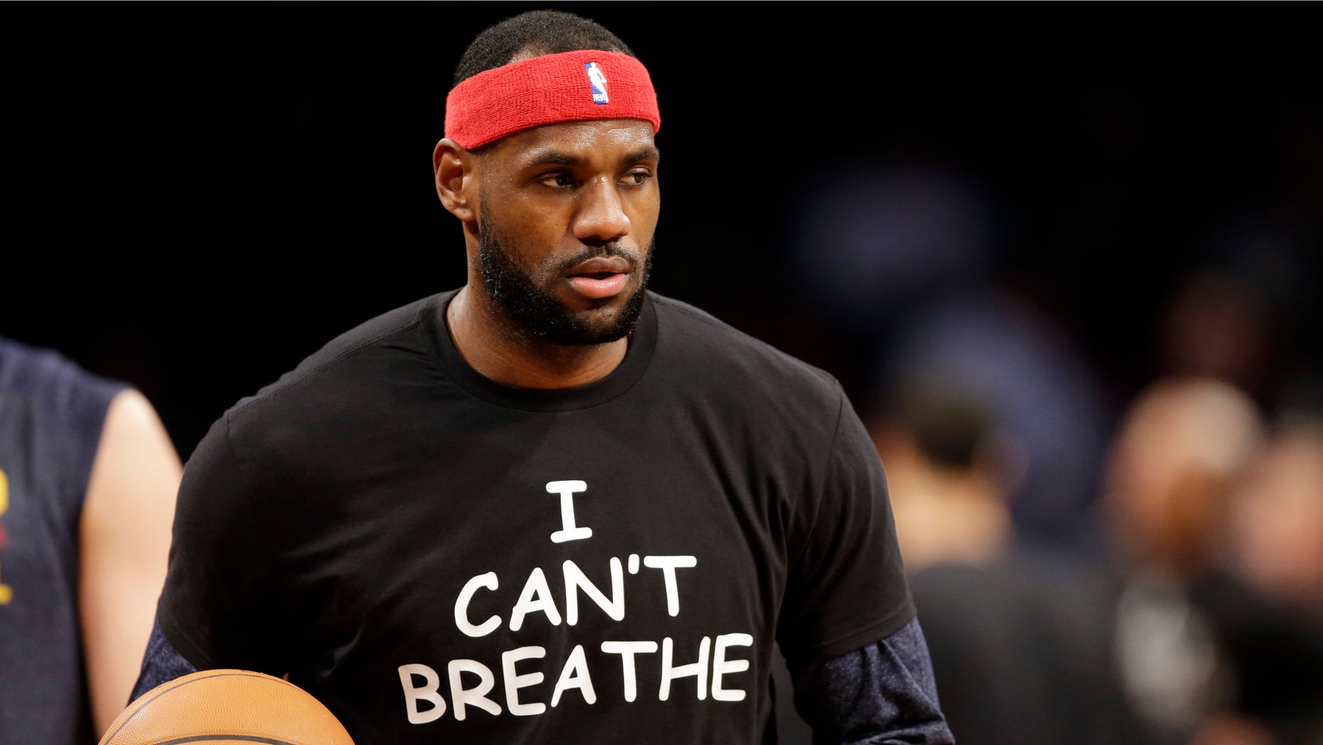 Dec. 8, 2014: Cleveland Cavaliers' LeBron James warms up before an NBA basketball game against the Brooklyn Nets at the Barclays Center.