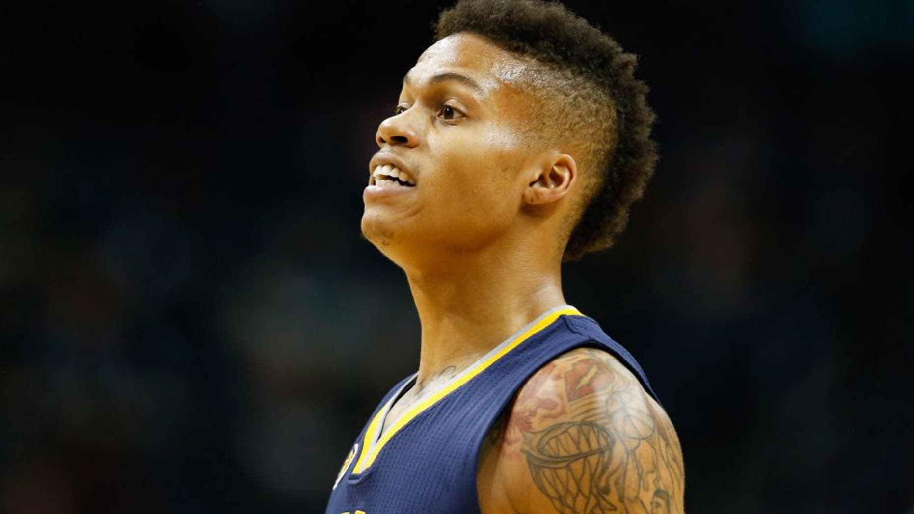 Nov 7, 2016; Charlotte, NC, USA; Indiana Pacers guard Joe Young (3) stands on the court in the second half against the Charlotte Hornets at Spectrum Center. The Hornets defeated the Pacers 122-100. Mandatory Credit: Jeremy Brevard-USA TODAY Sports